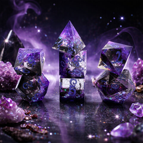 Kości RPG fioletowe – zestaw kości wielościennych do DnD
